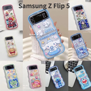 เคสโทรศัพท์มือถือแบบแข็ง กันกระแทก ลายการ์ตูนมาริโอ้ ซินนาม่อนโรล คุโลมิ เมโลดี้น่ารัก สําหรับ Samsung Galaxy Z Flip 5 5G Z Flip5