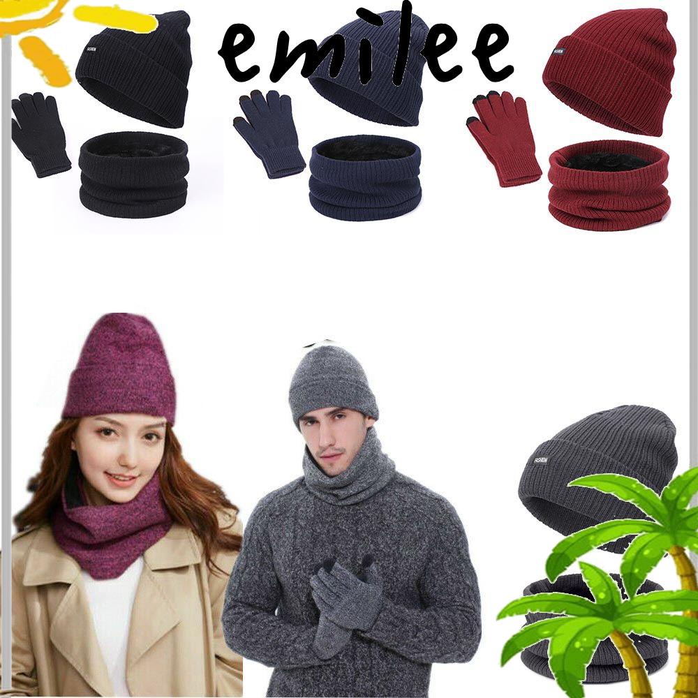 emilee-ชุดหมวกบีนนี่-ผ้าพันคอ-ถุงมือ-ผ้าถัก-ให้ความอบอุ่น-แฟชั่น