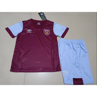 เสื้อกีฬาแขนสั้น ลายทีมชาติฟุตบอล West Ham United 2324 คุณภาพสูง สําหรับเด็ก