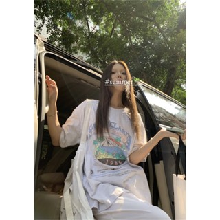 【DayDay Girls】สูตรที่เข้ากันได้ทั้งหมด!เสื้อยืดแขนสั้นลําลอง ทรงหลวม พิมพ์ลาย สไตล์เกาหลี แฟชั่นฤดูร้อน สําหรับผู้หญิง