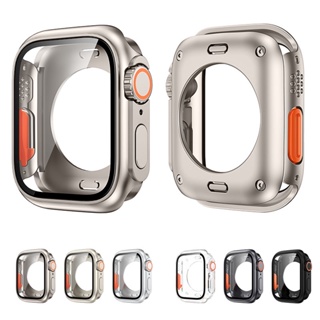 เคสกระจก PC ป้องกันหน้าจอ สําหรับ Apple Watch Case 45 มม. 44 มม. 40 มม. 41 มม. iwatch Series 8 7 6 5