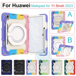 สําหรับ Huawei Matepad Air 11.5 นิ้ว 2023 360° เคสกันกระแทก แบบหมุนได้ พร้อมขาตั้ง สําหรับงานหนัก