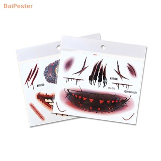 [BaiPester] สติกเกอร์รอยสัก รูปกะโหลกเลือด รอยแผลเป็น รอยแผลเป็นจําลอง สําหรับตกแต่งปาร์ตี้ฮาโลวีน Diy