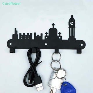 &lt;Cardflower&gt; ตะขอโลหะแขวนกุญแจ สีดํา สําหรับห้องครัว ห้องน้ํา