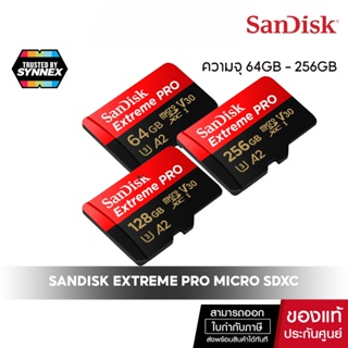 Sandisk Extreme Pro microSDXC, sqxcu V30, U3, C10, A2, UHS-I, 200 MB/s R, 90 MB/s W, lifetime limited การ์ด micro SD