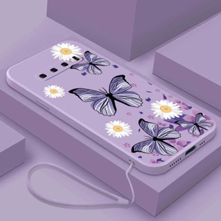 Samsung Galaxy S8+ Plus S10e Note 20 Ultra Little Daisy Butterfly Flower เคสโทรศัพท์ ซิลิโคนเหลว เคสกันกระแทก