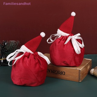 Familiesandhot&gt; ถุงขนม ผ้ากํามะหยี่ ลายซานตาคลอส สีแดง สําหรับใส่ของขวัญ ตกแต่งคริสต์มาส 2023 Navidad well
