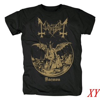 เสื้อยืดคอกลม แขนสั้น ผ้าฝ้าย พิมพ์ลายวง Xy Mayhem Norwegian Death Metal สําหรับผู้ชา