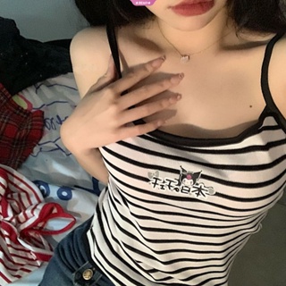 Sanrio Kuromi Hello Kitty Y2k ใหม่ เสื้อกล้าม ปักลายน่ารัก เซ็กซี่ ฤดูร้อน สําหรับผู้หญิง