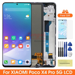 หน้าจอแสดงผล แบบเปลี่ยน สําหรับ Xiaomi Poco X4 Pro 5G X4 Pro 5G 2201116หน้าจอสัมผัสดิจิทัล PG Lcd พร้อมกรอบ