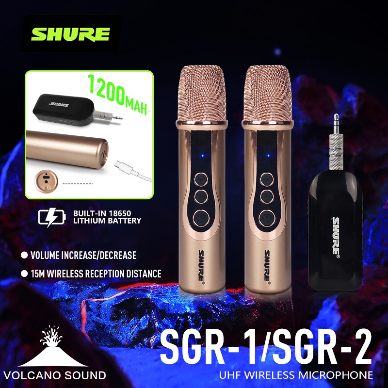 shure-sgr-1-sgr-2-ไมโครโฟนไร้สาย-ชาร์จใหม่ได้-2-4g-ป้องกันการรบกวนที่แข็งแกร่ง-ลดเสียงรบกวนด้วยคลิกเดียว-รีเวิร์บคีย์เดี