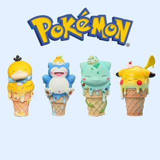 โมเดลฟิกเกอร์ Pokemon Pikachu Snorlax Psyduck Bulbasaur ไอศกรีมฤดูร้อน ของเล่นสําหรับเด็ก
