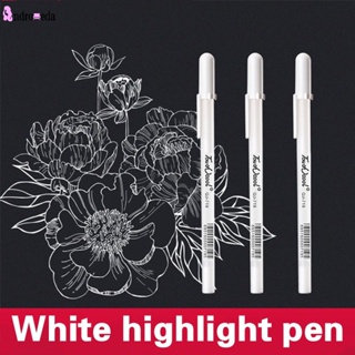 ปากกาไฮไลท์ เนื้อแมตต์ กันน้ํา 0.8 มม. สีขาว แบบเรียบง่าย สําหรับออกแบบศิลปะ