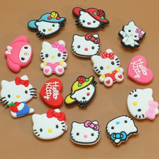 Crocs Jibbitz Pins กระดุม จี้รูปคิตตี้น่ารัก หลากสีสัน สําหรับรองเท้า DIY