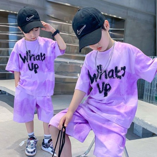 Boy Summer/Set 2023 New Childrens Fried Street Short Sleeves/Two -Piece Set