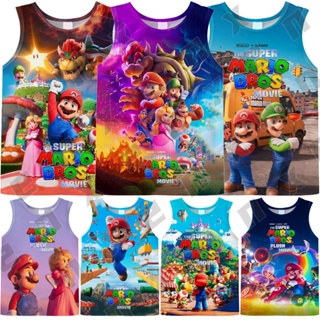 เสื้อกล้าม เสื้อยืด พิมพ์ลาย Super Mario Brothers สําหรับเด็ก | เสื้อแขนกุด | 3-13 ปี | Mario Luigi และเพื่อน | ชุดเสื้อผ้า แฟชั่นฤดูร้อน 2023