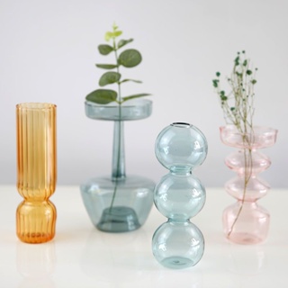 {Bubble Glass Vase} แจกันดอกไม้แห้ง แบบแก้วใส สไตล์นอร์ดิก สําหรับตกแต่งบ้าน ห้องนั่งเล่น