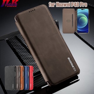 P40 Pro Leather Cover เคสโทรศัพท์มือถือหนัง PU ฝาพับแม่เหล็ก คุณภาพสูง สําหรับ Huawei P20 Lite P30 Nova 3E 4E 7i 6 SE P40lite P40 Pro