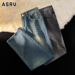 ASRV กางเกงยีนส์ชาย เทรนด์ใหม่ของกางเกงยีนส์เอวกลางสไตล์ขี้เกียจในแฟชั่นวัยรุ่นสไตล์ฮาราจูกุ