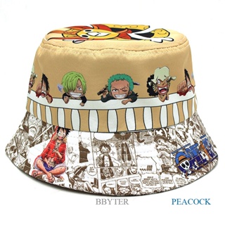 Bbyter หมวกบักเก็ต พิมพ์ลายการ์ตูนอนิเมะ One Piece Fisherman Luffy สําหรับผู้ชาย และผู้หญิง