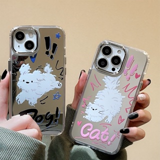 เคสโทรศัพท์มือถือ TPU ชุบกระจก ลายกราฟฟิตี้แมวน่ารัก สําหรับ Iphone 11 12 13 14 Pro Max