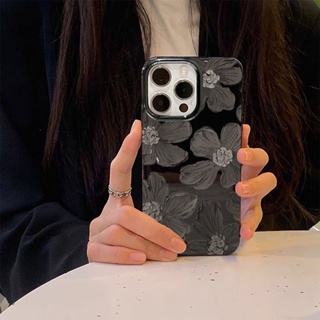 Oil Painting Flower Phone Case For Iphone13promax Apple 12 Phone Case 11 Female XR Suitable for 7/8plus All-Inclusive 14 Black
