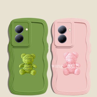 เคสโทรศัพท์มือถือ ซิลิโคนนิ่ม ลายการ์ตูนหมี 3D สีพื้น เรียบง่าย คุณภาพสูง สําหรับ VIVO Y36 5G 4G 2023 Y36 4G 5G