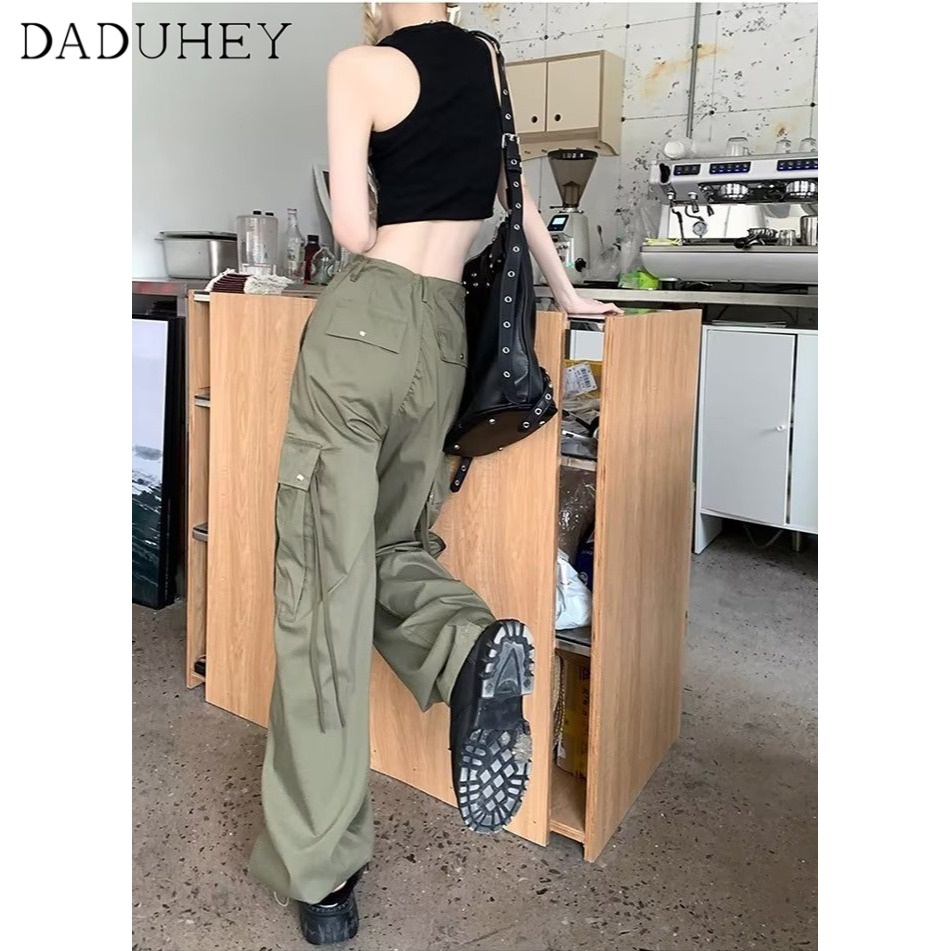 daduhey-american-style-sweet-cool-high-waist-straight-cargo-pants-womens-2023-new-design-sense-slimming-casual-pants