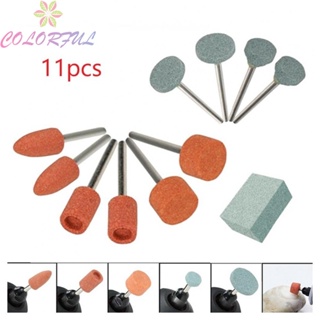 【COLORFUL】Take Your Woodworking and Metalworking to the Next Level with 11pcs Abrasive Mounted Stone Grinding Head for Rotary Tool