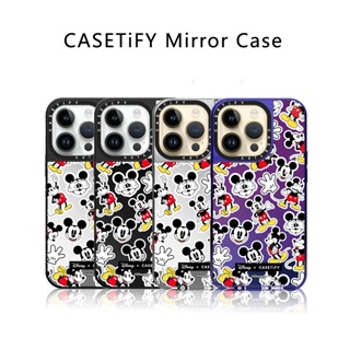 Casetify X Hey Mickey Medley เคสโทรศัพท์มือถือแบบกระจกแข็ง ลายโลโก้แกะสลักด้านข้าง พร้อมกล่อง สําหรับ IPhone 12 13 14 Pro Max