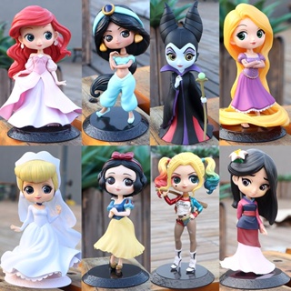โมเดลฟิกเกอร์ Disney Q Version Snow White Mermaid Cinderella Alice สําหรับตกแต่งเค้กเบเกอรี่