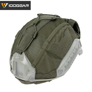 Idogear ฝาครอบหมวกกันน็อคยุทธวิธี สําหรับหมวกกันน็อคทางทะเล ไซซ์ M/L พร้อมกระเป๋าใส่แบตเตอรี่ NVG Tactical Ranger Green Headwear 3812