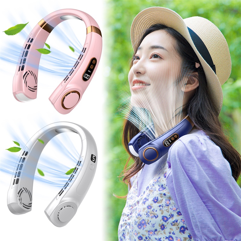 พัดลมไฟฟ้าเซรามิค-หน้าจอดิจิทัล-led-5-ความเร็ว-ไร้ใบพัด-ขนาดเล็ก-แบบพกพา-พร้อมไฟ-usb