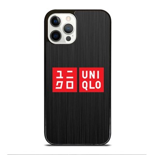 Uniqlo เคสโทรศัพท์มือถือ โลหะ กันกระแทก ลายโลโก้ สําหรับ IPhone 14 Plus 13 Pro Max 12 Mini X