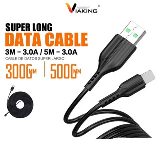 สายชาร์จ VIAKING รุ่น SC011 กระแสไฟชาร์จ 5V 3A รองรับการ ชาร์จเร็ว สายยาว 3เมตร 5เมตร สายชาร์จโทรศัพท์