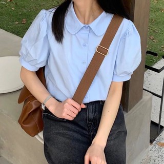 ฤดูร้อนเสื้อเชิ้ตคอตุ๊กตาแขนสั้นฟองหวานสดใหม่นักเรียนหญิงสไตล์วิทยาลัยสไตล์การออกแบบที่เข้ากันได้ทั้งหมดSL6732