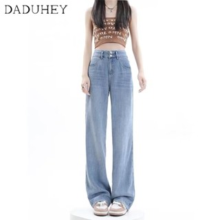 DaDuHey🎈 New American Style Ins High Street Hip Hop Jeans Women Niche High Waist Loose Wide Leg Pants