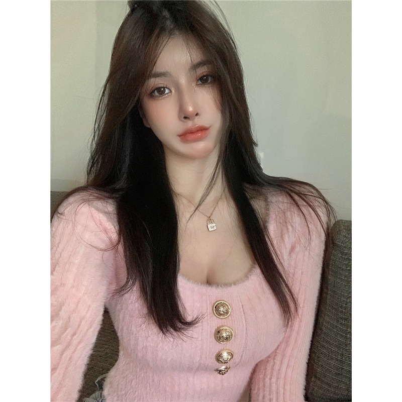 เสื้อกันหนาวแขนยาว-ผ้าขนแกะ-เข้ารูป-เซ็กซี่-สไตล์บอททอม-สําหรับผู้หญิง
