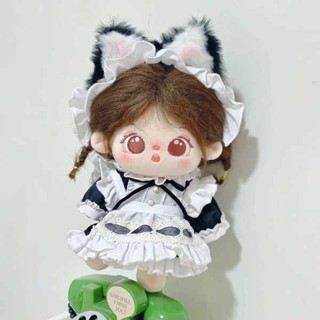 ชุดตุ๊กตา 10cm [พร้อมส่ง] ตุ๊กตาผ้าฝ้าย10ซม./20ซม. ไม่มีคุณสมบัติหูแมวตุ๊กตาแม่บ้านชุดน่ารักเสื้อผ้าตุ๊กตา