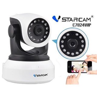 กล้องวงจรปิด Vstarcam IP Camera 1.0 Mp and IR Cut รุ่น C7824 WIP HD ONVIF – สีดำ (รับประกันสินค้า 1 ปี)