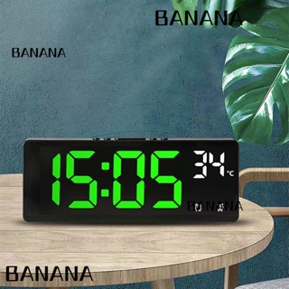 Banana1 นาฬิกาปลุกดิจิทัล LED มีไฟแบ็คไลท์ บอกอุณหภูมิ ปฏิทิน สําหรับตกแต่งบ้าน