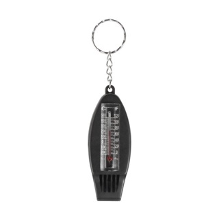 Black 4in1 Mini Survival Tool Thermometer Whistle Compass