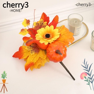 Cherry3 ใบเมเปิ้ลประดิษฐ์ รูปฟักทอง ใบเมเปิ้ล เบอร์รี่ ฟักทอง สําหรับตกแต่งบ้าน เทศกาลฤดูใบไม้ร่วง