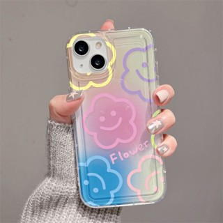 ดอกไม้เล็กใส ถุงลมนิรภัย เคสไอโฟน TPU Compatible for iPhone 11 14 13 12 Pro Max 7 8 SE XR 11Pro 14 Plus X XS Max 2020