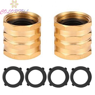 【COLORFUL】Reliable Brass Hose Connector 2 Pack Garden Hose Adapter for 3/4 Hoses