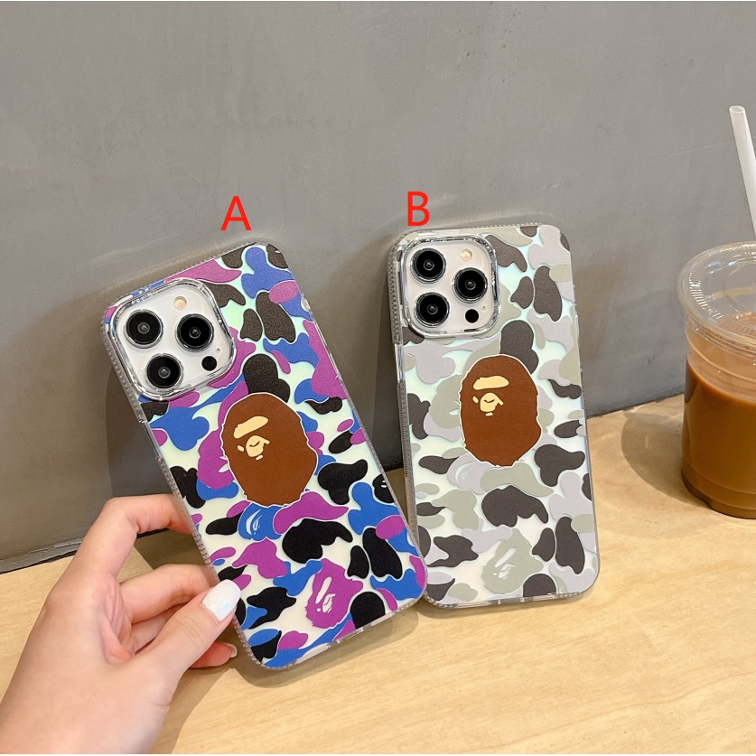 พร้อมส่ง-เคสโทรศัพท์มือถือ-ชุบไฟฟ้า-เลเซอร์หัวองุ่น-สําหรับ-iphone-14-promax-14-14pro-14plus-13-12-11-ape-head-13promax