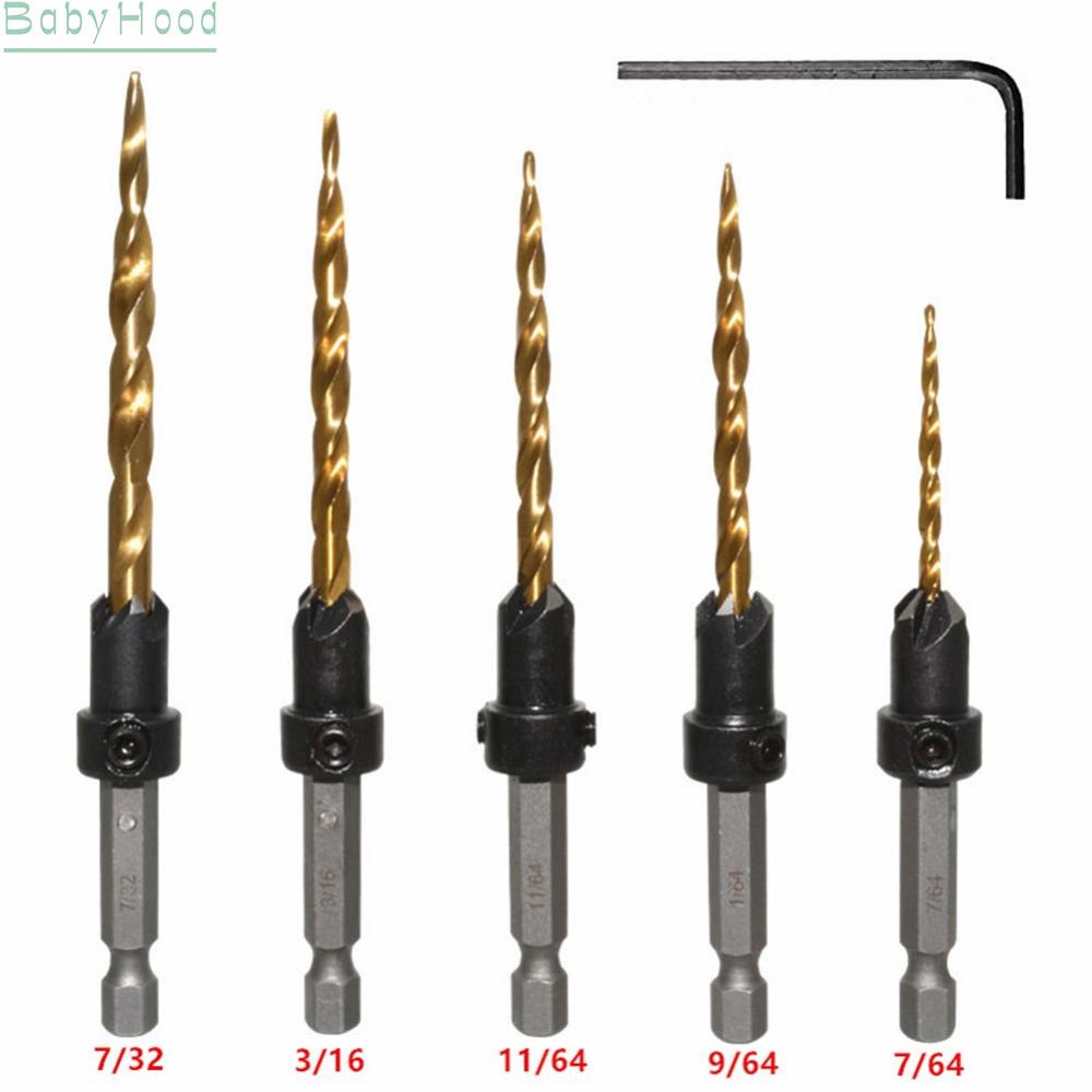 big-discounts-5pcs-hex-shank-taper-drill-counter-sink-holes-drilled-carpenter-countersink-bit-bbhood