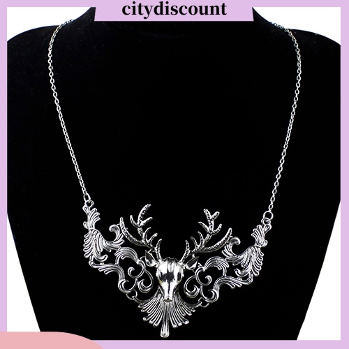 lt-citydiscount-gt-สร้อยคอ-จี้รูปหัวกวาง-แมลง-โลหะผสม-สไตล์เรโทร-สําหรับผู้หญิง