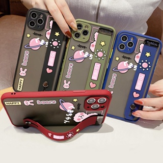 Realme 8 8i Pro C21 C21Y C25Y C20 C20A GT Master Neo 2 X7 5G เคสเรียวมี สำหรับ Case Happy Rabbit เคส เคสโทรศัพท์ เคสมือถือ Wristband Clear Cases