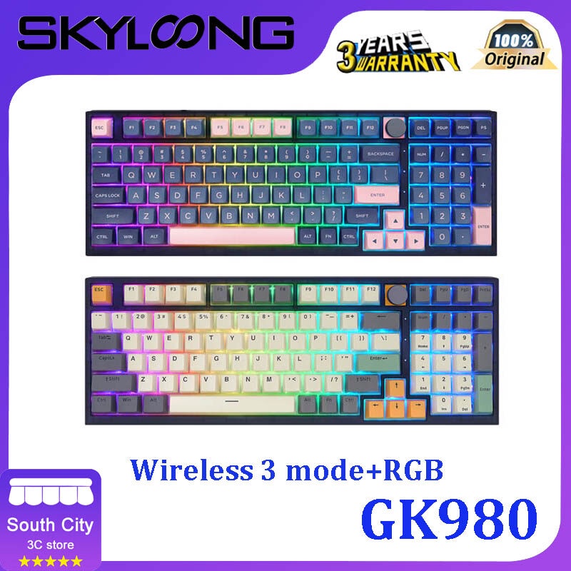 skyloong-gk980-คีย์บอร์ดไร้สาย-ปะเก็น-lite-pbt